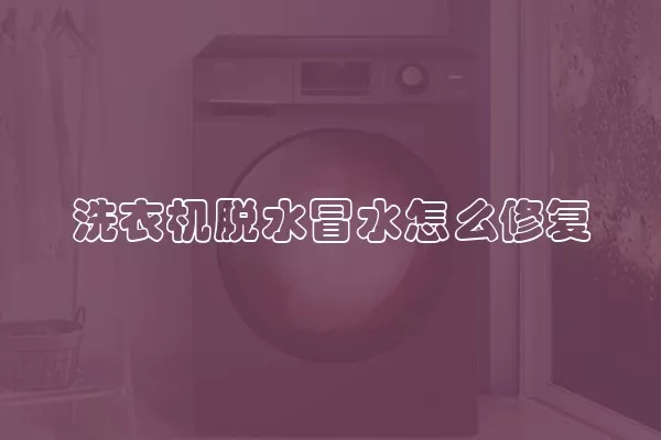 洗衣机脱水冒水怎么修复