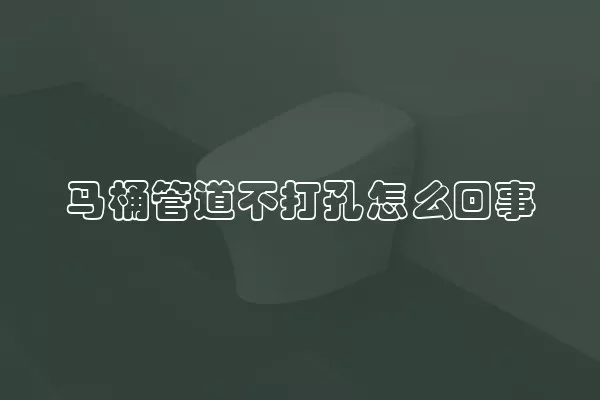 马桶管道不打孔怎么回事