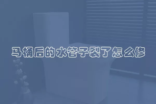马桶后的水管子裂了怎么修