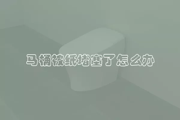 马桶被纸堵塞了怎么办