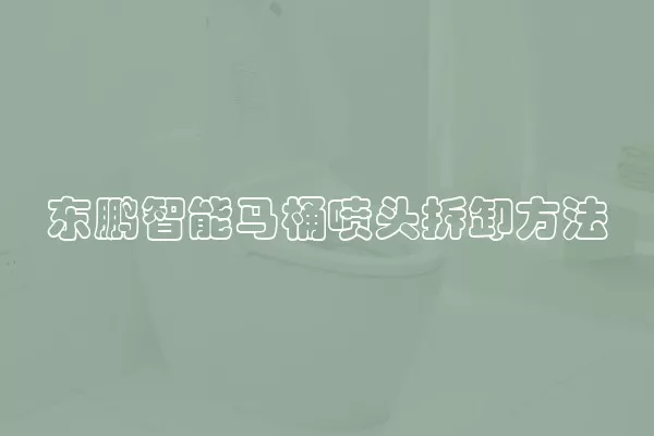 东鹏智能马桶喷头拆卸方法