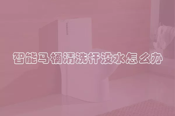 智能马桶清洗杆没水怎么办