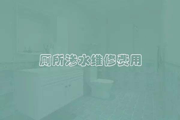 厕所渗水维修费用