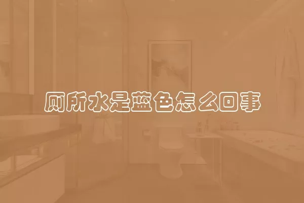 厕所水是蓝色怎么回事