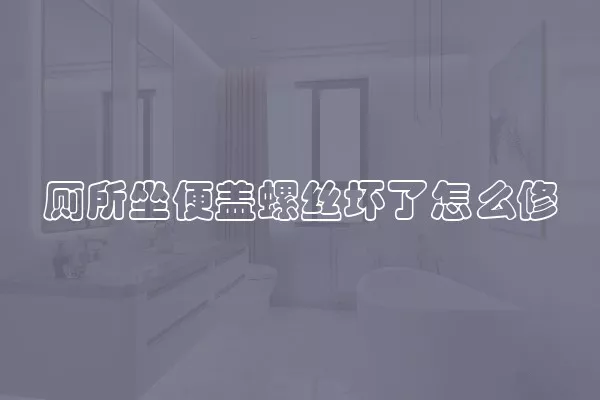 厕所坐便盖螺丝坏了怎么修