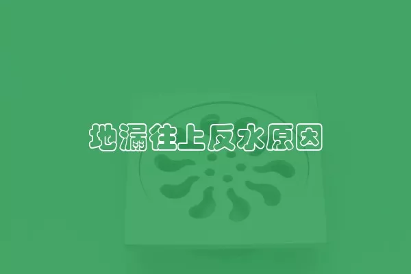 地漏往上反水原因