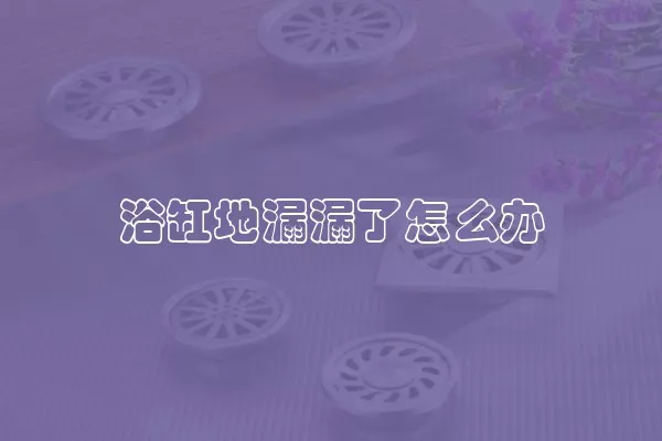 浴缸地漏漏了怎么办