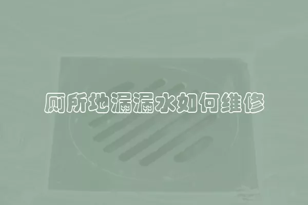 厕所地漏漏水如何维修