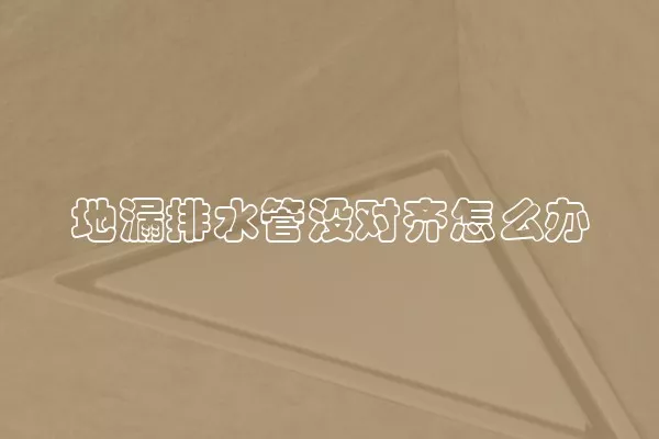 地漏排水管没对齐怎么办