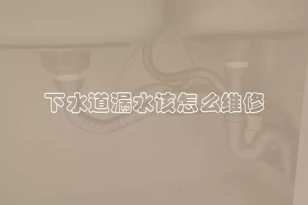 下水道漏水该怎么维修