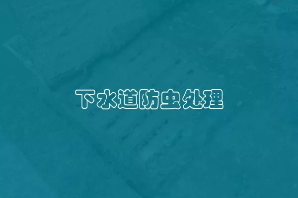 下水道防虫处理