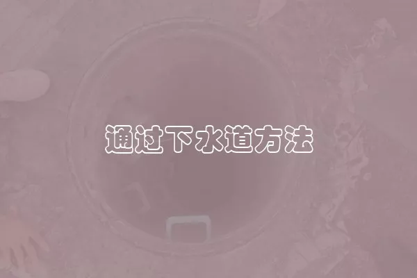 通过下水道方法