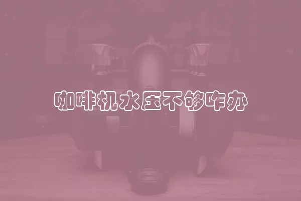 咖啡机水压不够咋办