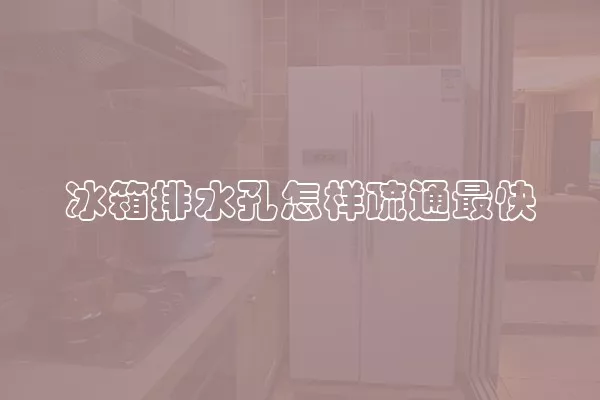 冰箱排水孔怎样疏通最快