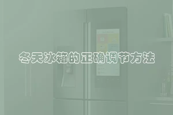 冬天冰箱的正确调节方法