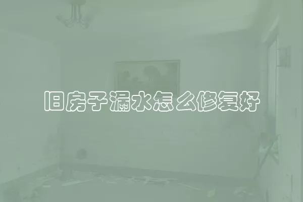 旧房子漏水怎么修复好