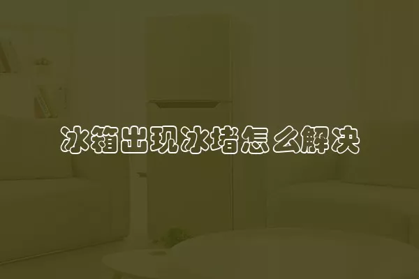 冰箱出现冰堵怎么解决