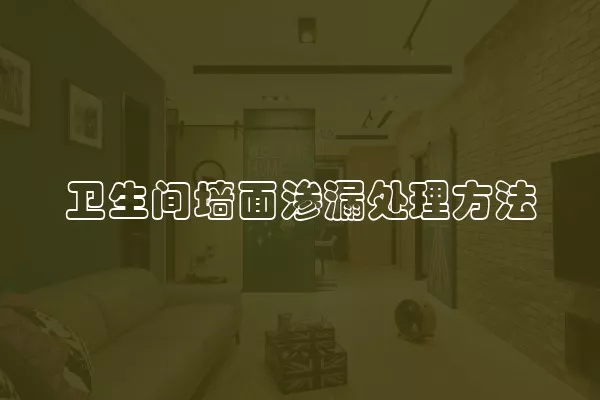 卫生间墙面渗漏处理方法