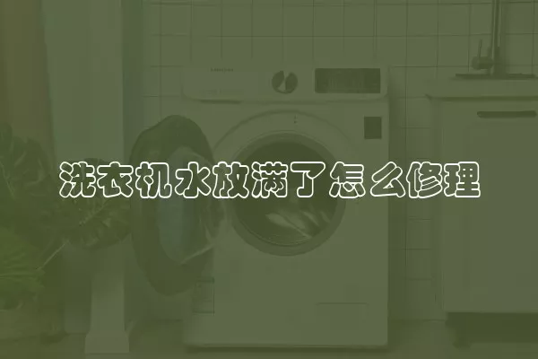 洗衣机水放满了怎么修理