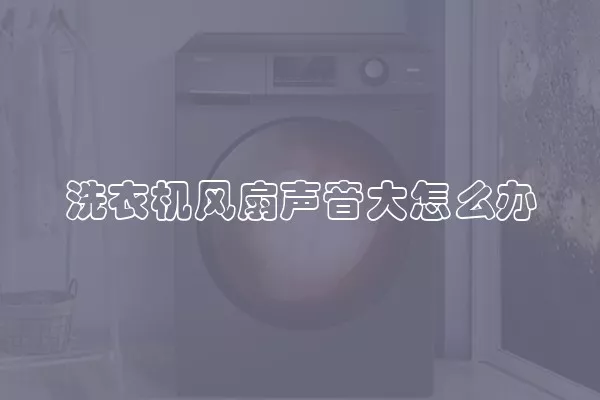 洗衣机风扇声音大怎么办