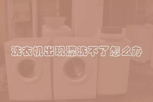 洗衣机出现漂洗不了怎么办