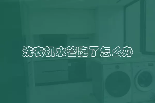洗衣机水管跑了怎么办