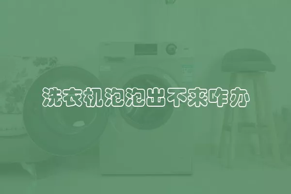 洗衣机泡泡出不来咋办