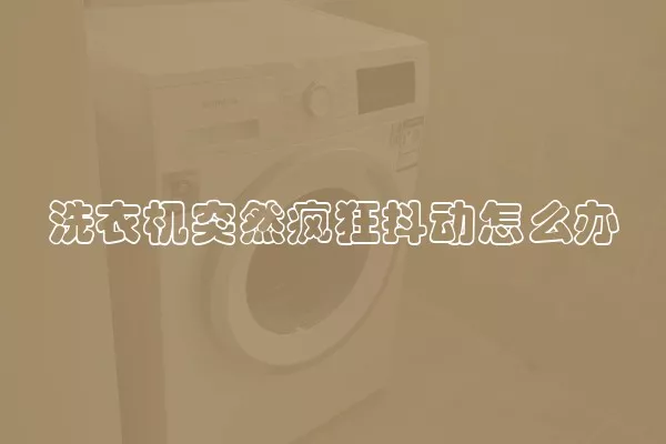 洗衣机突然疯狂抖动怎么办