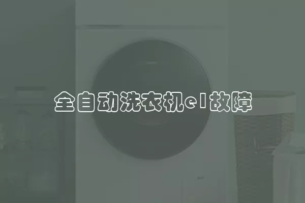 全自动洗衣机e1故障