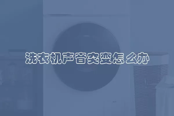 洗衣机声音突变怎么办