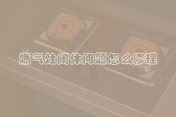 燃气灶阀体问题怎么修理