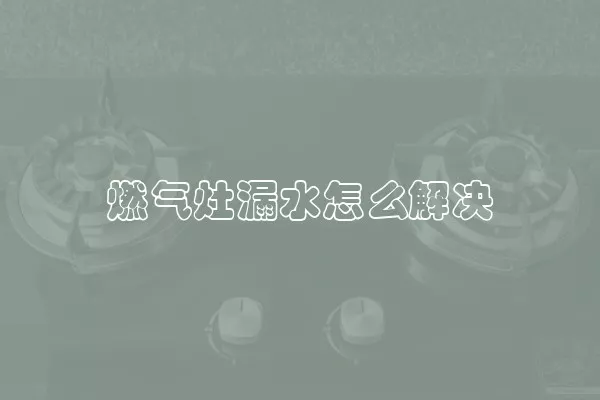 燃气灶漏水怎么解决