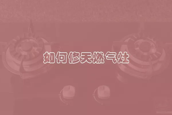 如何修天燃气灶