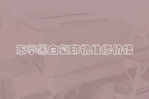 东亭黑白复印机维修价格